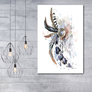 Colorful Feathers Watercolor Art Home Canvas Wall Art - Canvas Prints, Prints for Sale, Canvas Painting, Home Decor