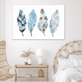 Colorful Feathers Watercolor Art Print Canvas Wall Art - Canvas Prints, Prints for Sale, Canvas Painting, Home Decor