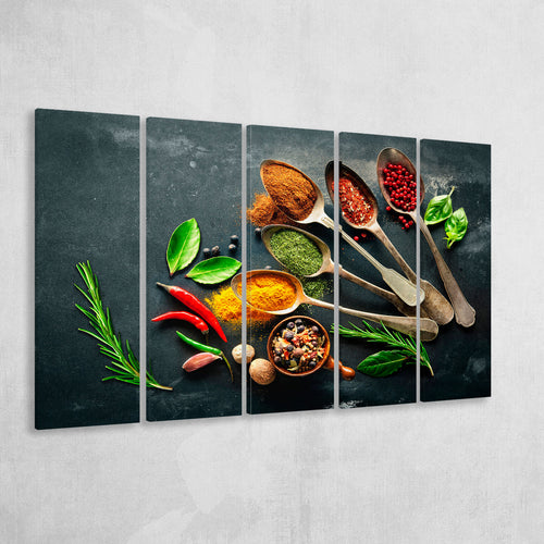 Colorful Kitchen 5 Piece B Canvas Prints Wall Art, Multi Panels,Large Canvas