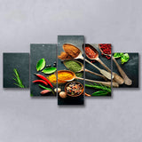 Colorful Kitchen 5 Piece Canvas Prints Wall Art Decor, Multi Panels, Mixed Canvas