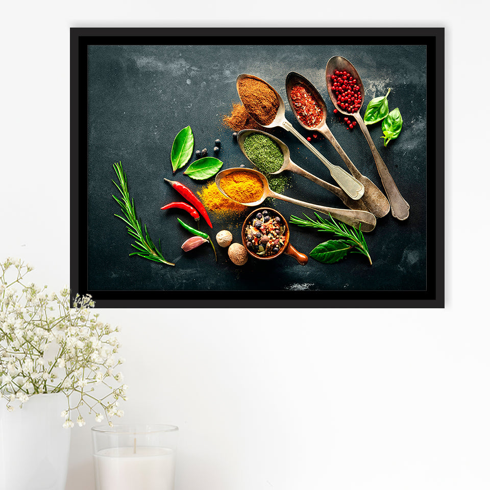 Colorful Kitchen Framed Canvas Prints Wall Art Decor, Framed Picture, Floating Frame