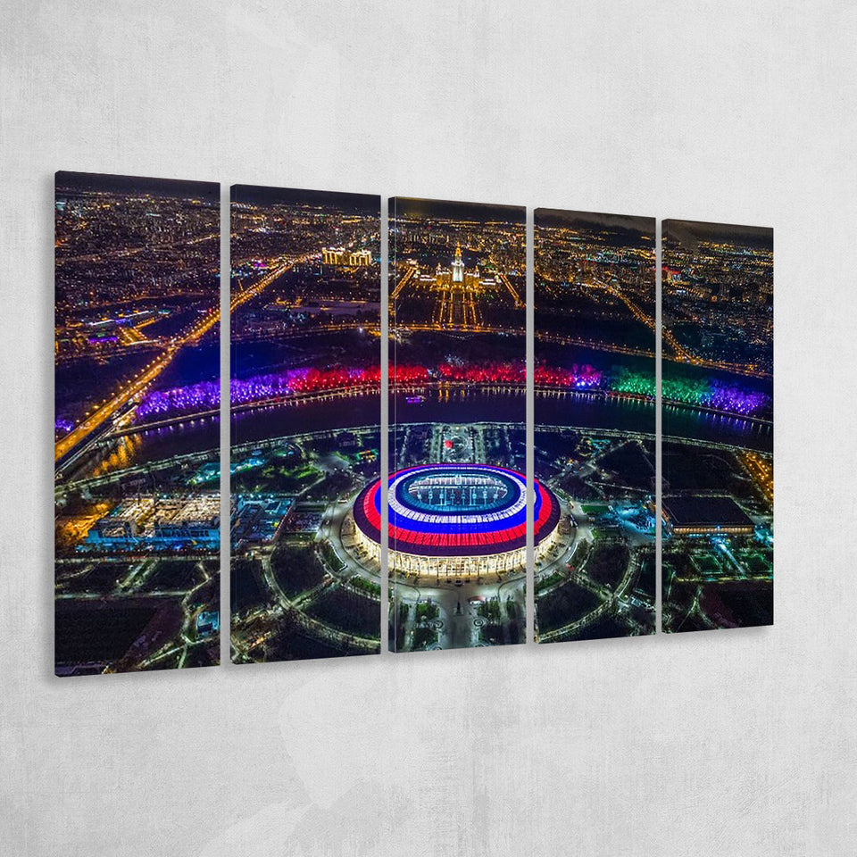 Colorful Luzhniki Stadium, Stadium Canvas, Sport Art, Gift for him, Multi Panels B, Canvas Prints Wall Art Decor