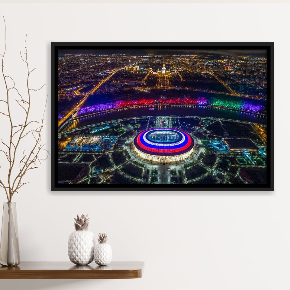 Colorful Luzhniki Stadium, Stadium Canvas, Sport Art, Gift for him, Framed Canvas Prints Wall Art Decor, Framed Picture