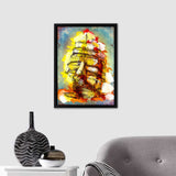 Colorful Ship Abstract Boat Ship On Sea Framed Canvas Wall Art - Canvas Prints,Framed Art, Prints for Sale, Canvas Painting