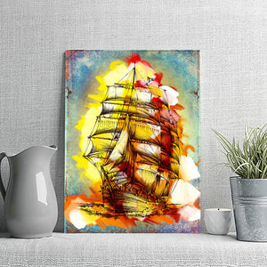 Colorful Ship Abstract Boat Ship On Sea Canvas Wall Art - Canvas Prints, Prints for Sale, Canvas Painting,Home Decor