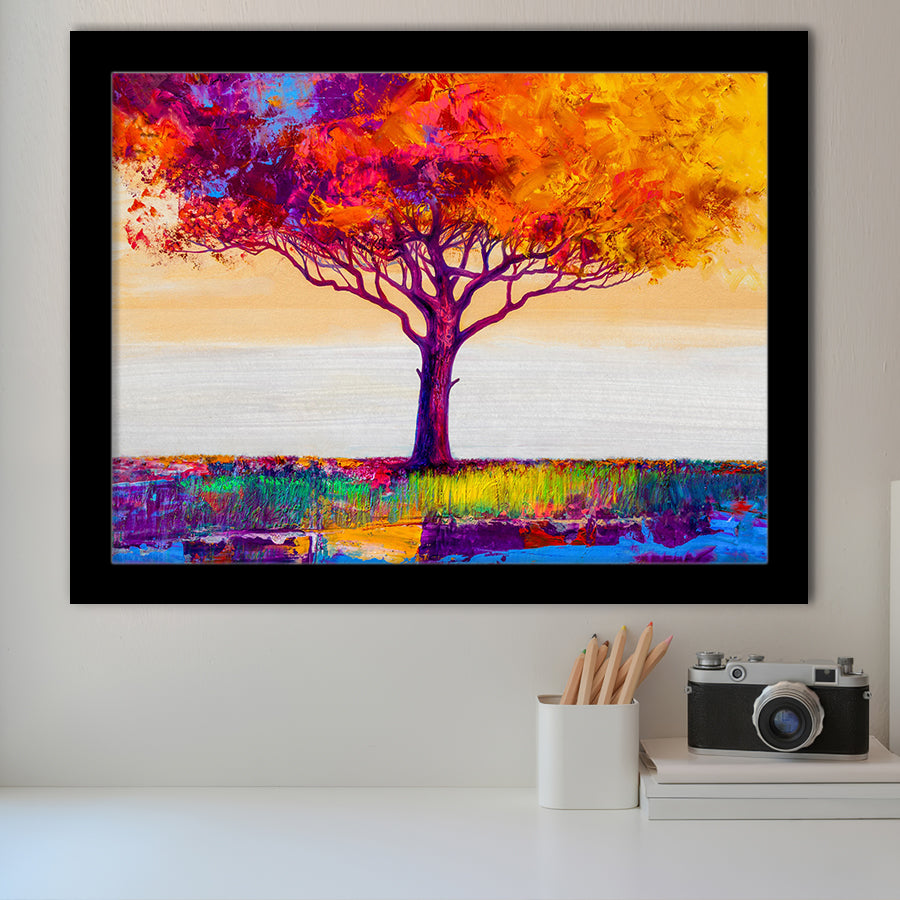 Colorful Tree Print Wall Art Framed Art Prints Wall Art Decor, Framed Picture, Home Decor