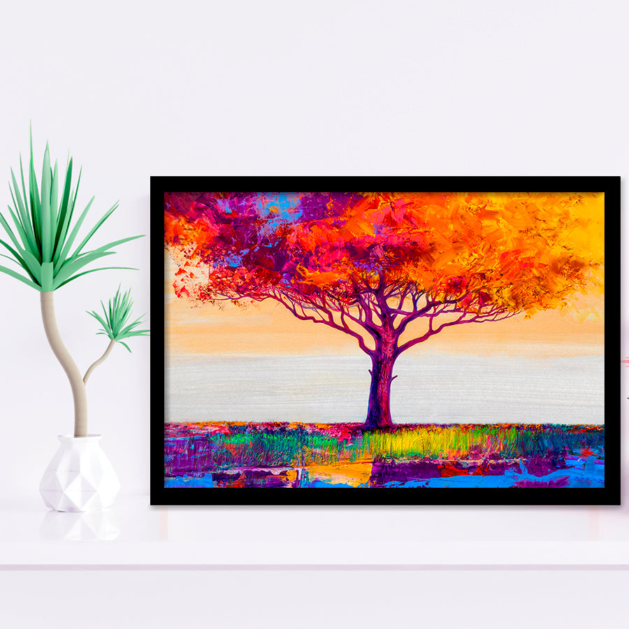 Colorful Tree Print Wall Art Framed Art Prints Wall Art Decor, Framed Picture, Home Decor