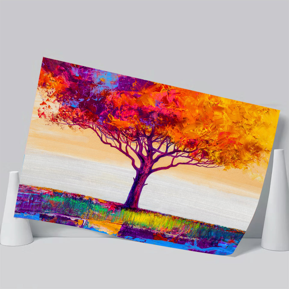Colorful Tree Print Wall Art Poster Prints Wall Art Decor, Unframe, Poster Art