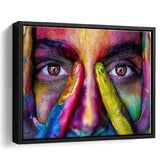 Colorful Woman Face Framed Canvas Prints Wall Art Decor - Painting Canvas, Framed Picture, Home Decor