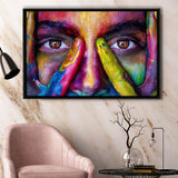 Colorful Woman Face Framed Canvas Prints Wall Art Decor - Painting Canvas, Framed Picture, Home Decor