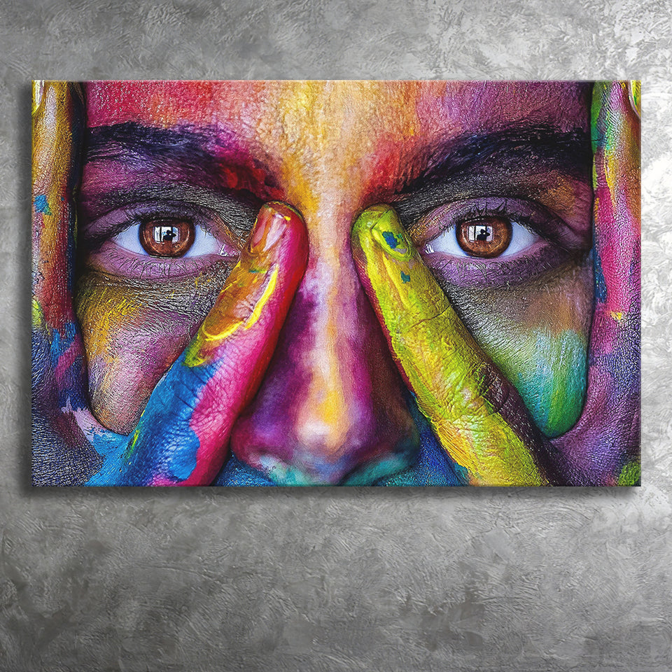 Colorful Woman Face Canvas Prints Wall Art Decor - Painting Canvas, Art Print, Home Decor, Ready to Hang