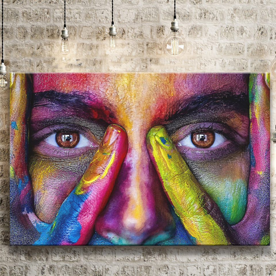 Colorful Woman Face Canvas Prints Wall Art Decor - Painting Canvas, Art Print, Home Decor, Ready to Hang