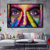 Colorful Woman Face Framed Canvas Prints Wall Art Decor - Painting Canvas, Framed Picture, Home Decor