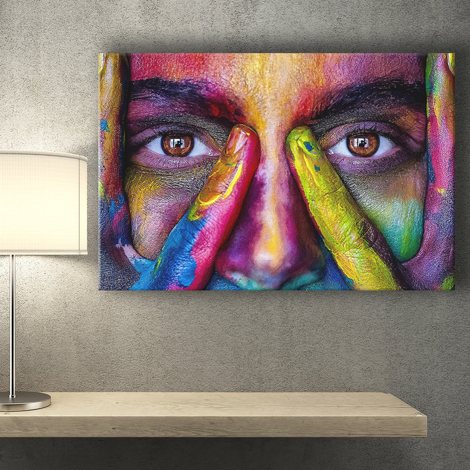 Colorful Woman Face Canvas Prints Wall Art Decor - Painting Canvas, Art Print, Home Decor, Ready to Hang