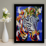 Colorful Zebra Butterflies Modern Framed Art Prints Wall Decor - Painting Prints, African Art, Home Decor,Framed Picture,For Sale