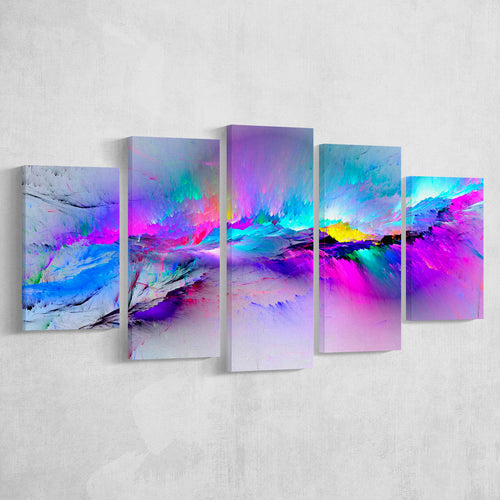 Colorful Abstract 5 Piece Canvas Prints Wall Art Decor, Multi Panels, Mixed Canvas