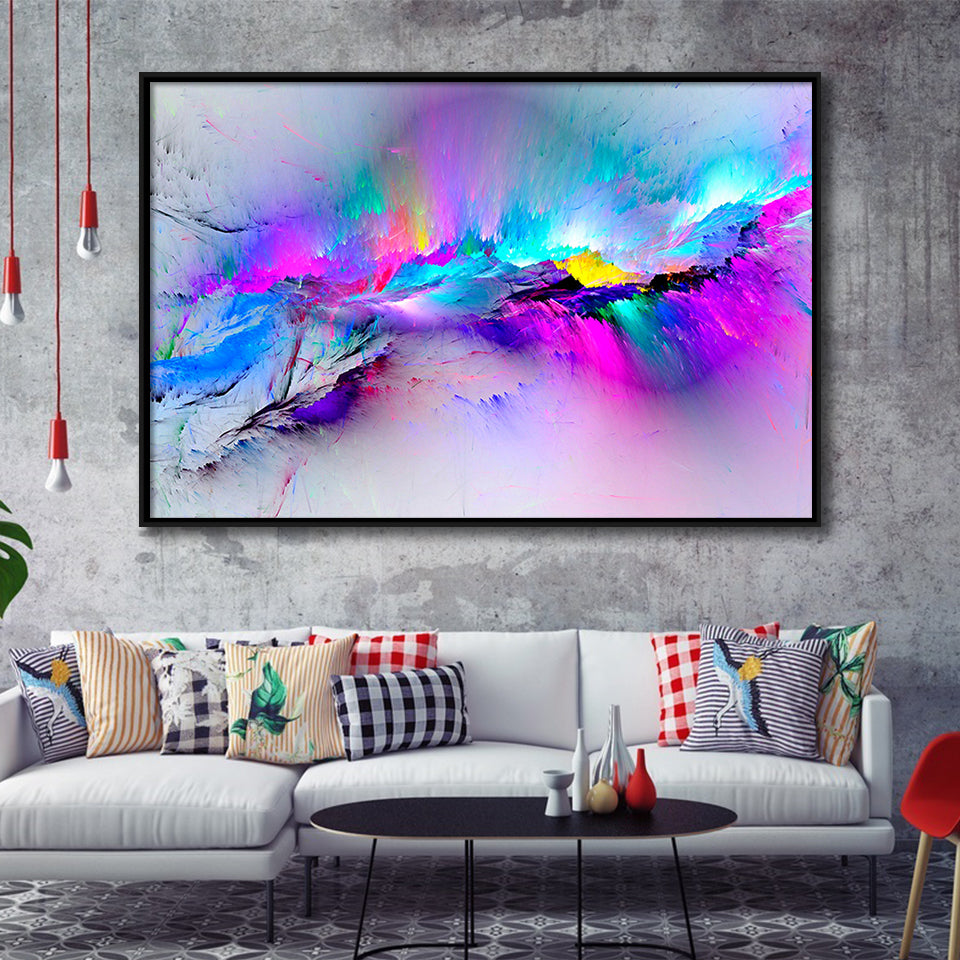 Colorful Abstract Framed Canvas Prints Wall Art Decor, Framed Picture, Floating Frame