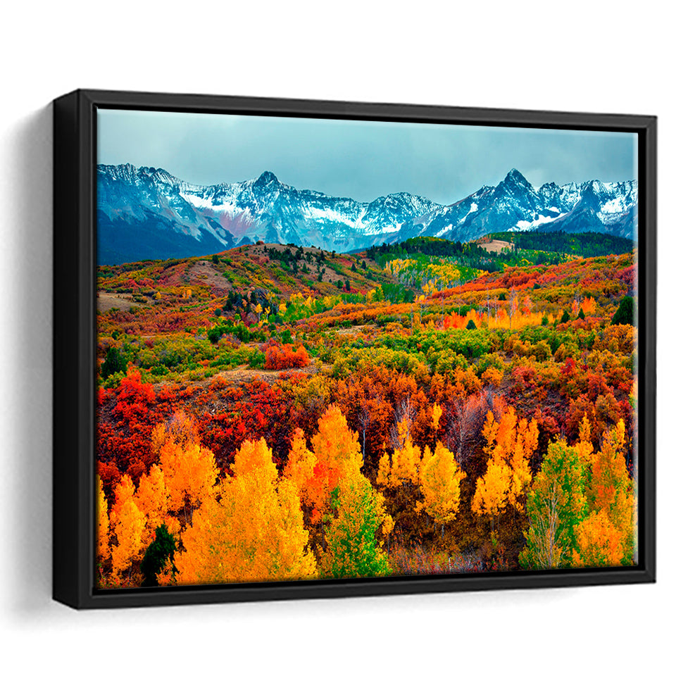 Colorful Mountains Framed Canvas Prints Wall Art Decor, Framed Picture, Floating Frame