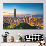 Colorful Nights At Taipei Canvas Prints Wall Art - Painting Canvas, Wall Decor, Canvas Art, For Sale
