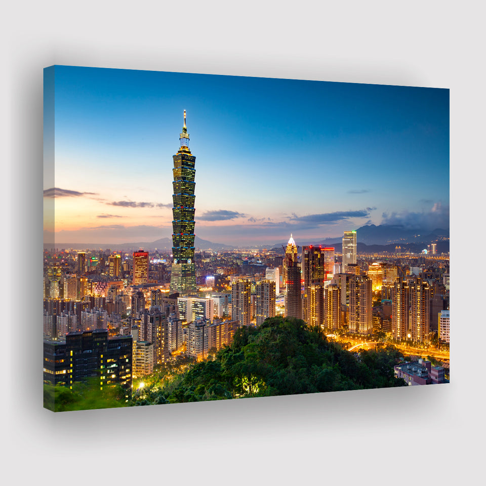 Colorful Nights At Taipei Canvas Prints Wall Art - Painting Canvas, Wall Decor, Canvas Art, For Sale