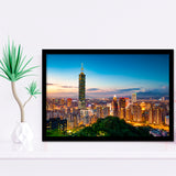 Colorful Nights At Taipei Framed Art Prints Wall Decor - Painting Prints, Wall Art, Framed Picture, Black Frame