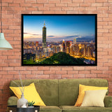 Colorful Nights At Taipei Framed Art Prints Wall Decor - Painting Prints, Wall Art, Framed Picture, Black Frame