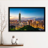Colorful Nights At Taipei Framed Canvas Prints Wall Art - Painting Canvas, Wall Decor, Canvas Art, Floating Frame