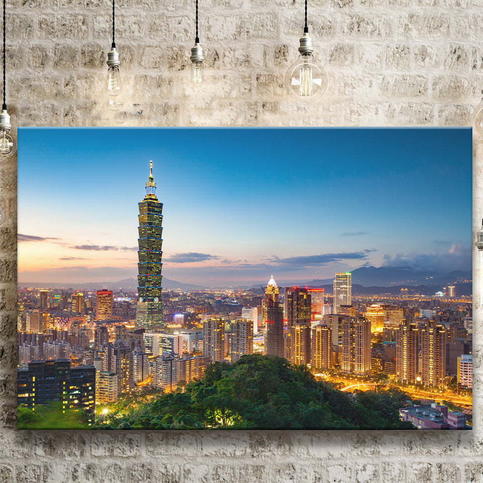 Colorful Nights At Taipei Canvas Prints Wall Art - Painting Canvas, Wall Decor, Canvas Art, For Sale