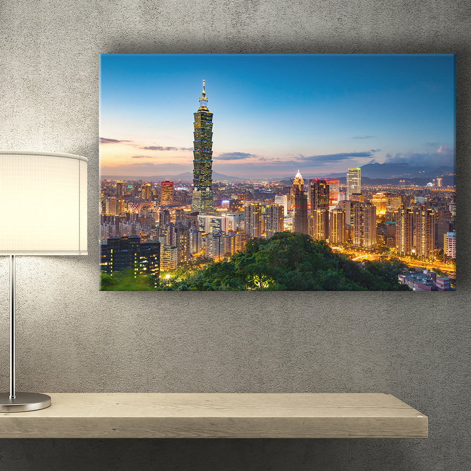 Colorful Nights At Taipei Canvas Prints Wall Art - Painting Canvas, Wall Decor, Canvas Art, For Sale