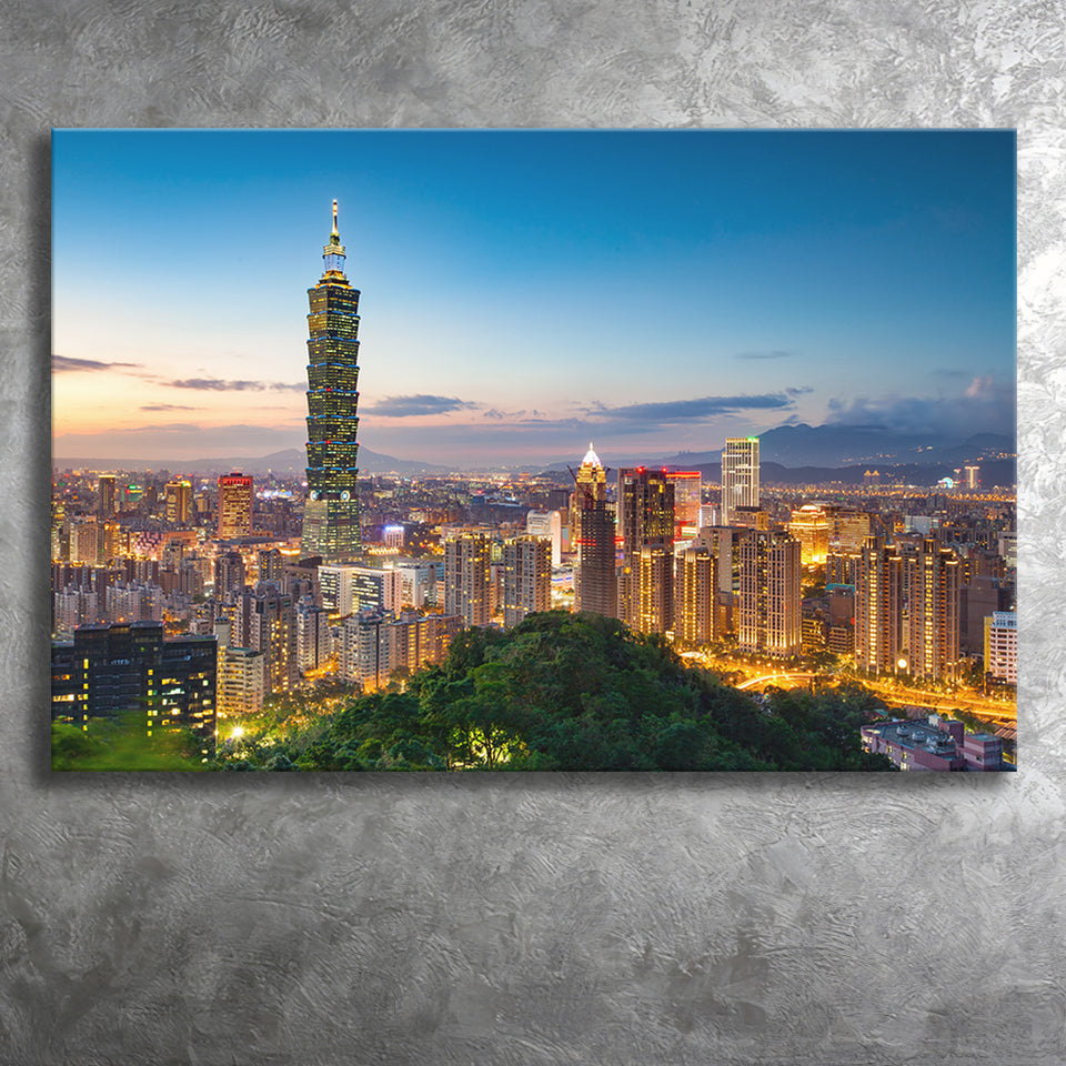 Colorful Nights At Taipei Canvas Prints Wall Art - Painting Canvas, Wall Decor, Canvas Art, For Sale