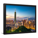 Colorful Nights At Taipei Framed Art Prints Wall Decor - Painting Prints, Wall Art, Framed Picture, Black Frame