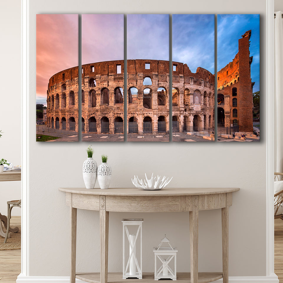 Colosseum Rome Italy, Stadium Canvas, Sport Art, Gift for him, Multi Panels B, Canvas Prints Wall Art Decor