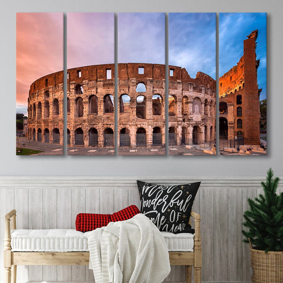 Colosseum Rome Italy, Stadium Canvas, Sport Art, Gift for him, Multi Panels B, Canvas Prints Wall Art Decor
