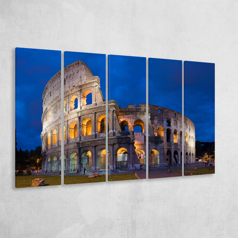 Colosseum in Rome Italy, Stadium Canvas, Sport Art, Gift for him, Multi Panels B, Canvas Prints Wall Art Decor
