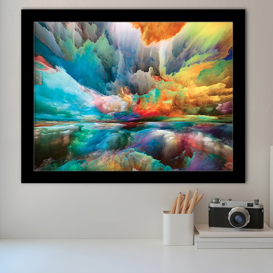 Colourful Clouds Wall Art Abstract Replica Framed Art Prints Wall Art Decor, Framed Picture, Home Decor