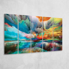 Colourful Clouds Wall Art Abstract Replica 5 Piece B Canvas Prints