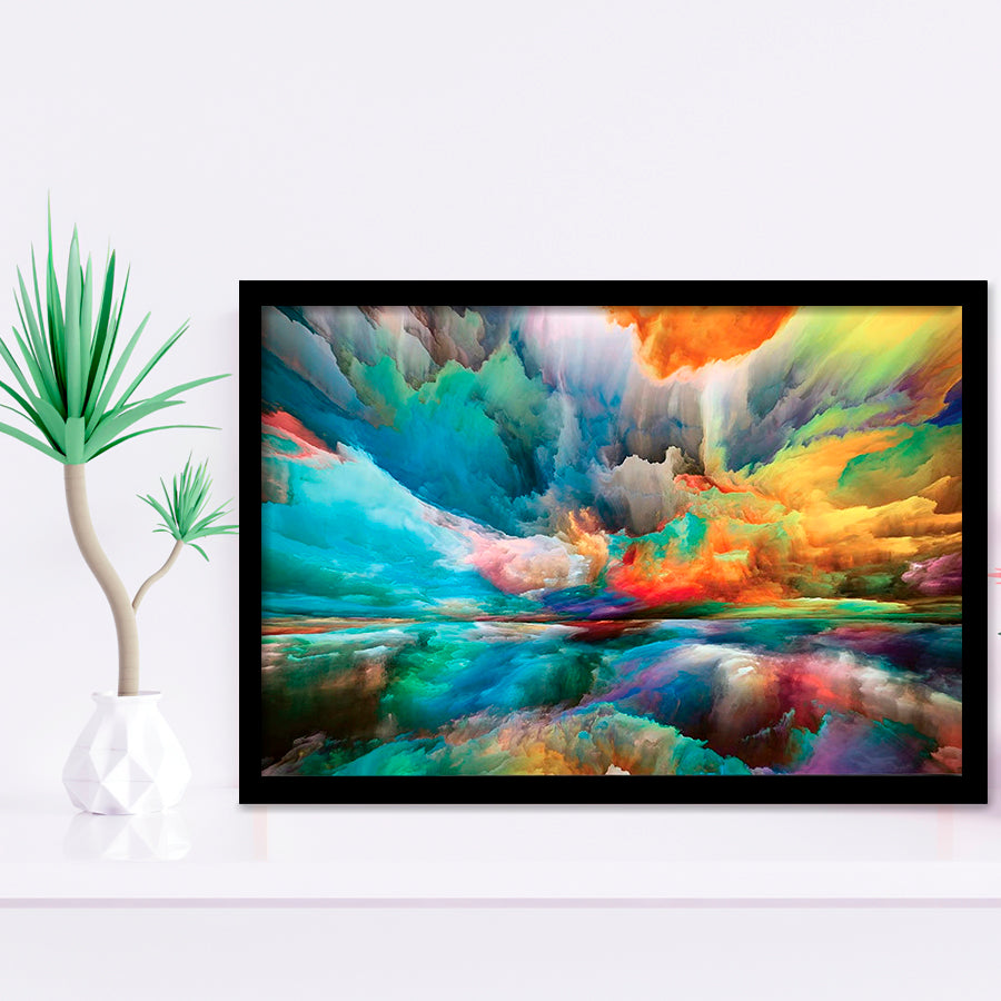 Colourful Clouds Wall Art Abstract Replica Framed Art Prints Wall Art Decor, Framed Picture, Home Decor