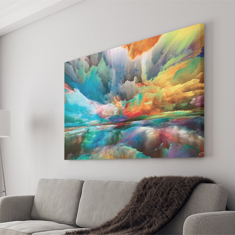 Astral Abstract Vibrant Flow Artwork Canvas Print, Misty Clouds Poster Print, Mystery Fogy Sky Canvas Art, Effect Large Wall Décor - Israel Astral Abstract Vibrant Flow Artwork Canvas Print, Misty Clouds Poster Print, Mystery Fogy Sky Canvas Art, Effect Large Wall Décor - Israel