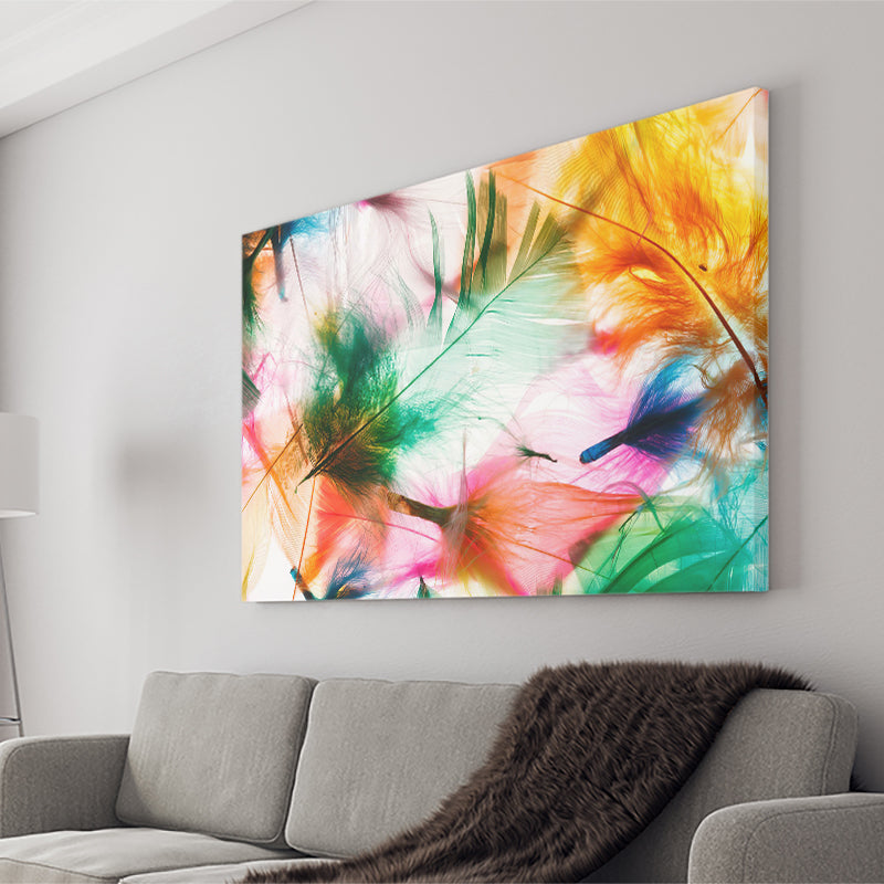 Colourful Feather Design Canvas Wall Art - Canvas Prints, Prints for Sale, Canvas Painting, Home Decor