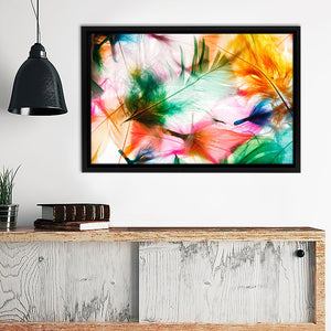 Colourful Feather Design Framed Canvas Wall Art - Canvas Prints, Framed Art, Prints for Sale, Canvas Painting