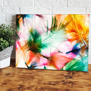 Colourful Feather Design Canvas Wall Art - Canvas Prints, Prints for Sale, Canvas Painting, Home Decor