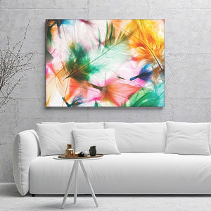 Colourful Feather Design Canvas Wall Art - Canvas Prints, Prints for Sale, Canvas Painting, Home Decor