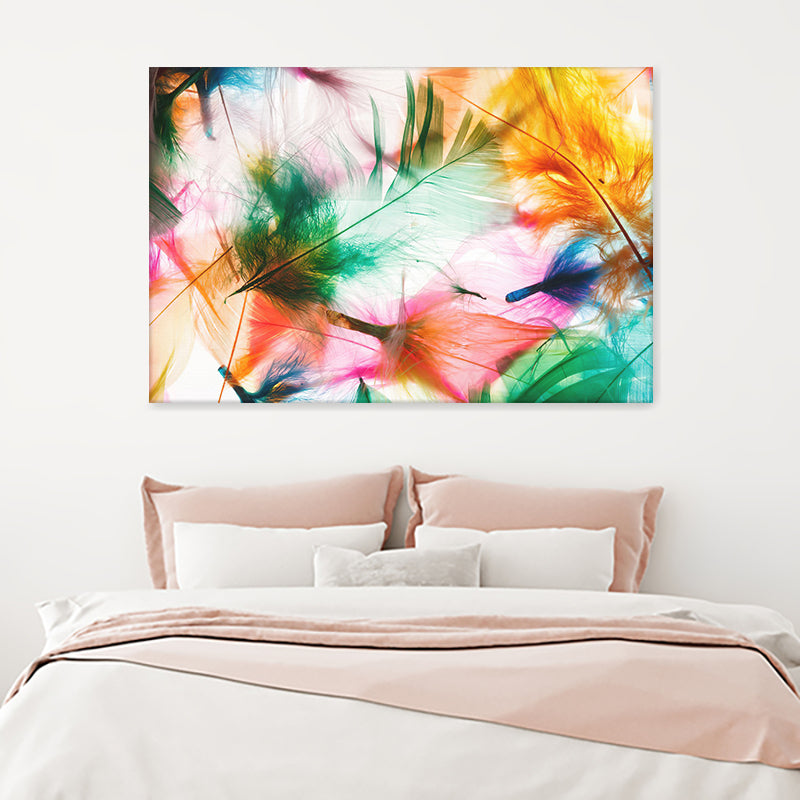 Colourful Feather Design Canvas Wall Art - Canvas Prints, Prints for Sale, Canvas Painting, Home Decor