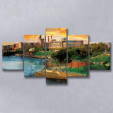 Columbus, Georgia, Columbus Skyline, Multi Panels, 5 Pieces, Canvas Prints Wall Art Home Decor