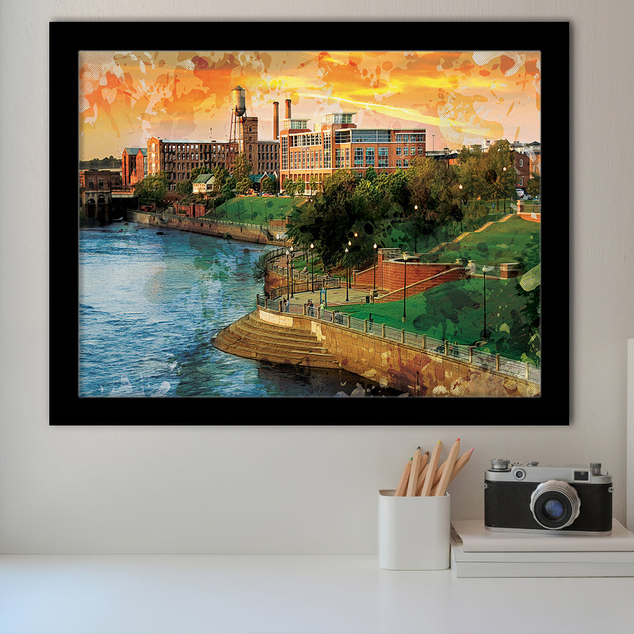 Columbus, Georgia, Columbus Skyline, Framed Art Prints Wall Art Home Decor, Ready to Hang