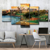Columbus, Georgia, Columbus Skyline, Multi Panels, 5 Pieces, Canvas Prints Wall Art Home Decor