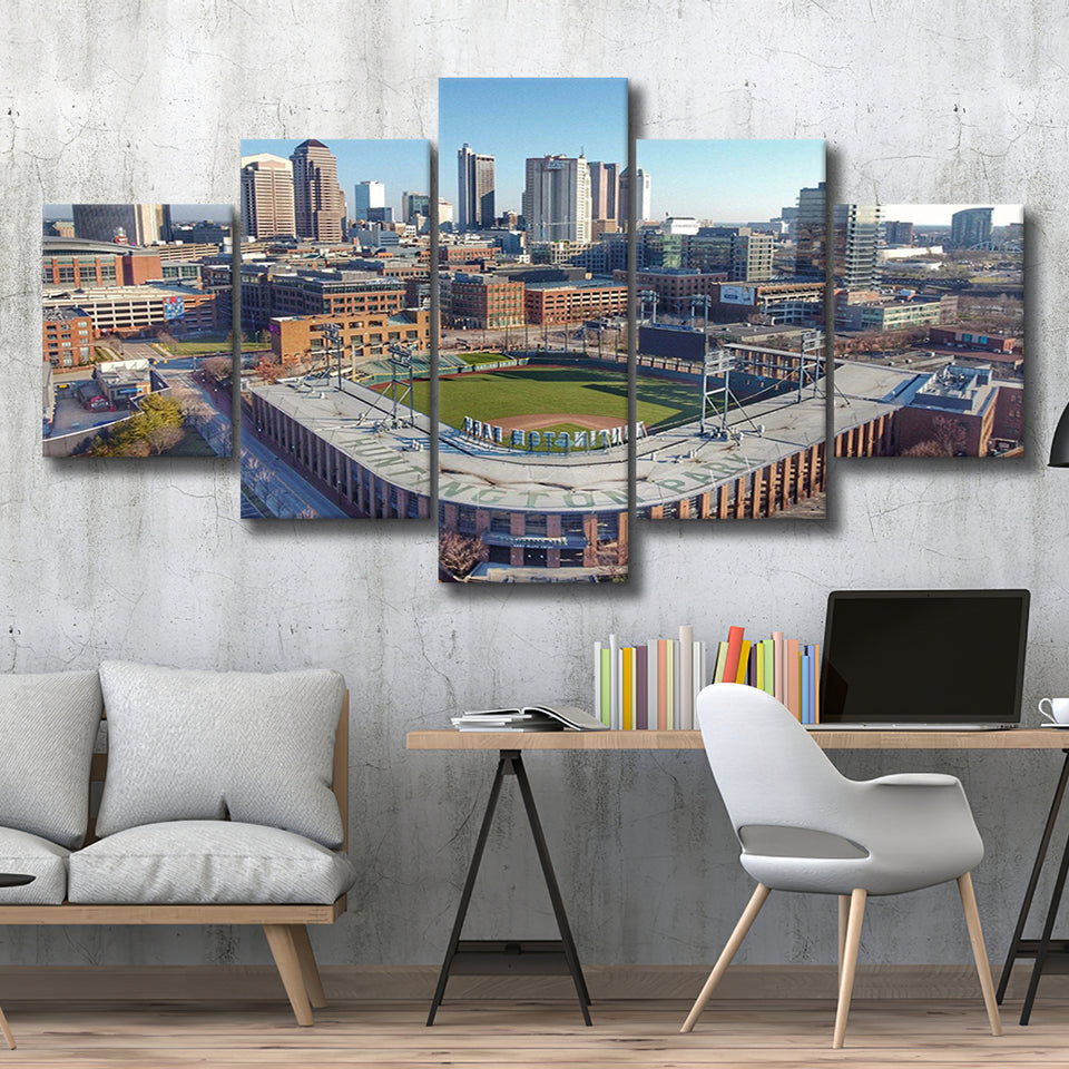 Columbus Clippers Wall Art Huntington Park Stadium Canvas Prints Baseball,Multi Panels,Sport Stadium Art Prints, Fan Gift