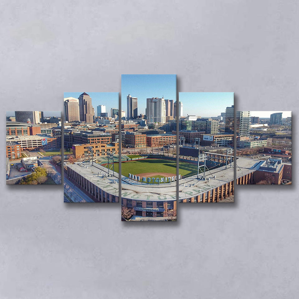 Columbus Clippers Wall Art Huntington Park Stadium Canvas Prints Baseball,Multi Panels,Sport Stadium Art Prints, Fan Gift