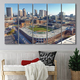 Columbus Clippers Wall Art Huntington Park Stadium Canvas Prints Baseball,Multi Panels B,Sport Stadium Art Prints, Fan Gift
