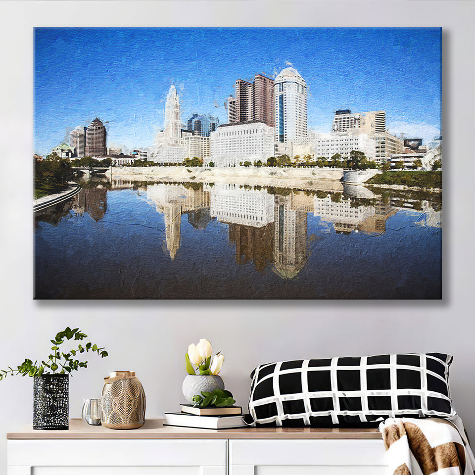 Columbus Skyline Canvas Prints Wall Art Decor - Paiting Canvas, Art Prints, Wall Decor, For Sale